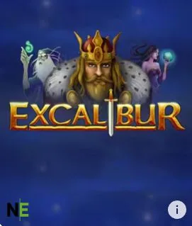 Слот Excalibur: король Артур с мечом на синем фоне